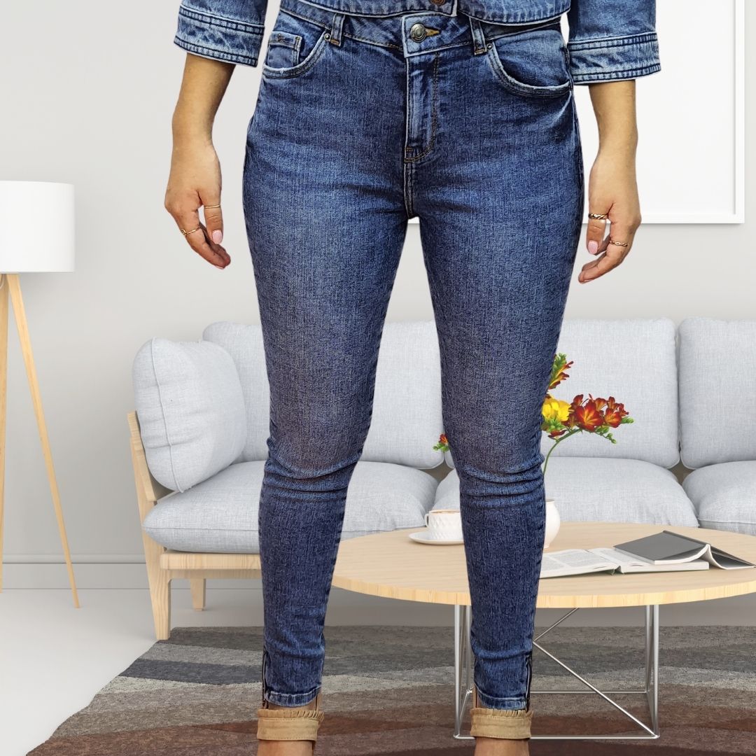 Pantalon Vero moda Azul Style TELEPHONE 9/10 MW X-SLIM JEANS(NC)