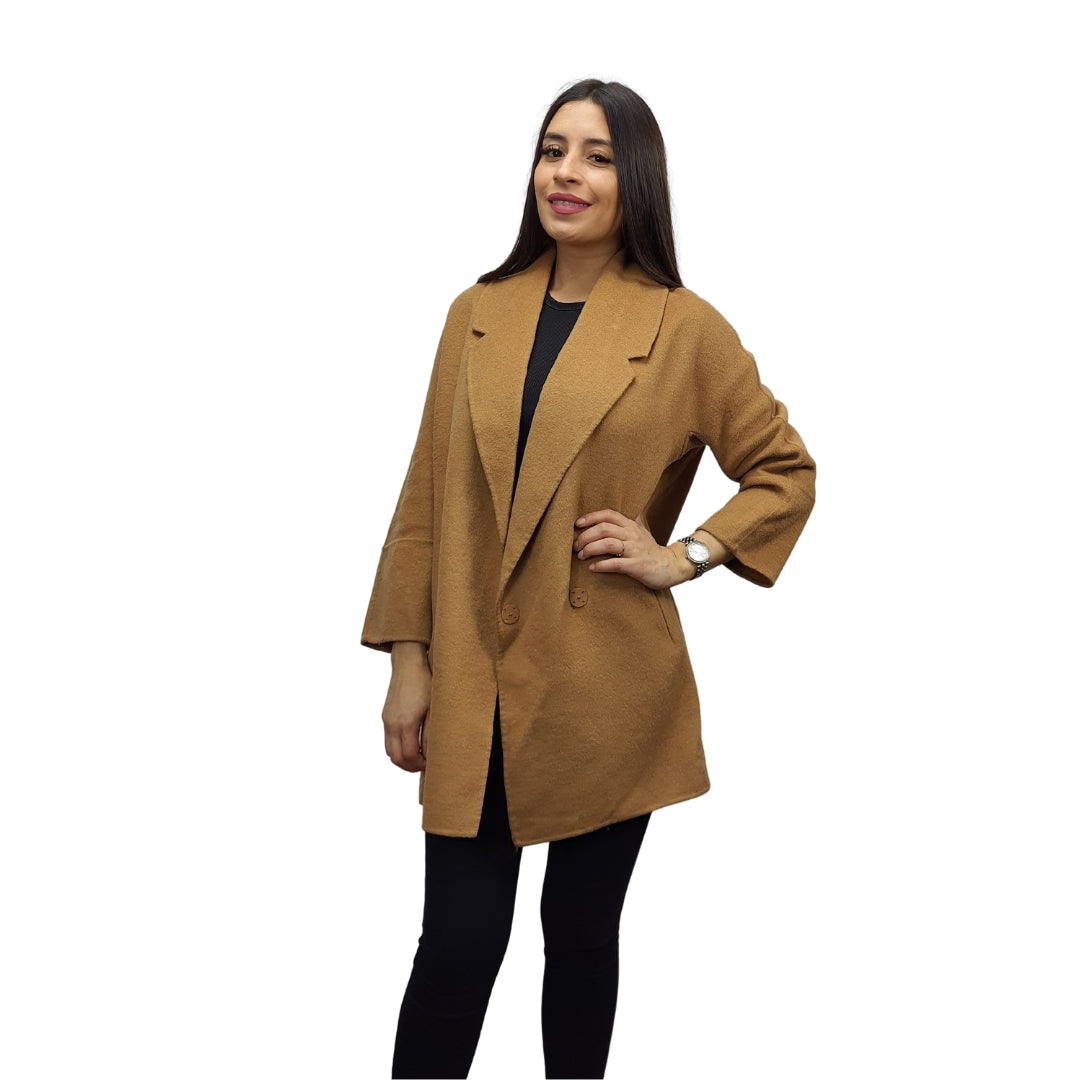 Blazer Vero Moda Marron Claro Style POLINE DF L/S WOOL COAT(VMC-DR)
