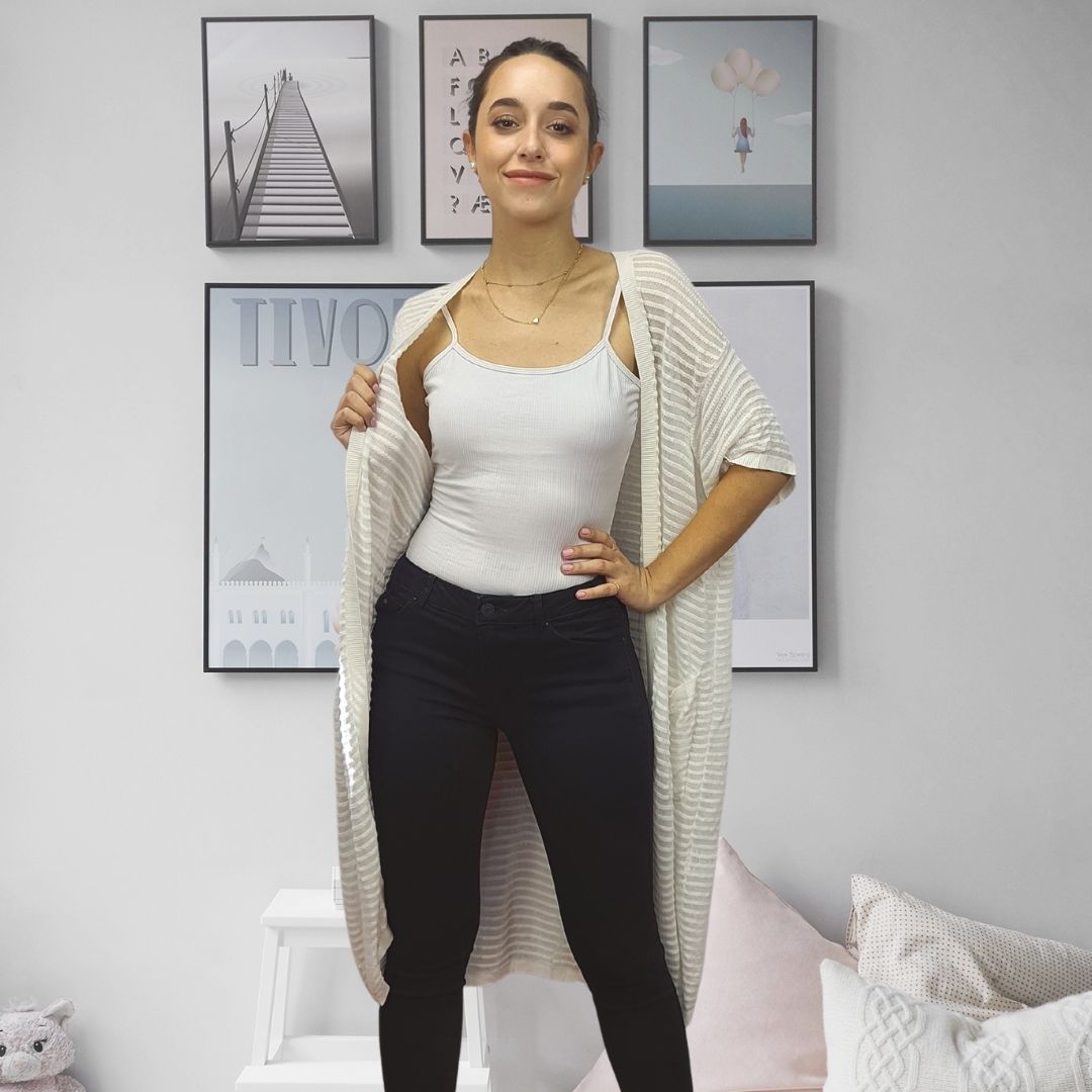 Tapado Veromoda Blanco Style DORIS S/S KNIT CARDIGAN(NE-EC-2)