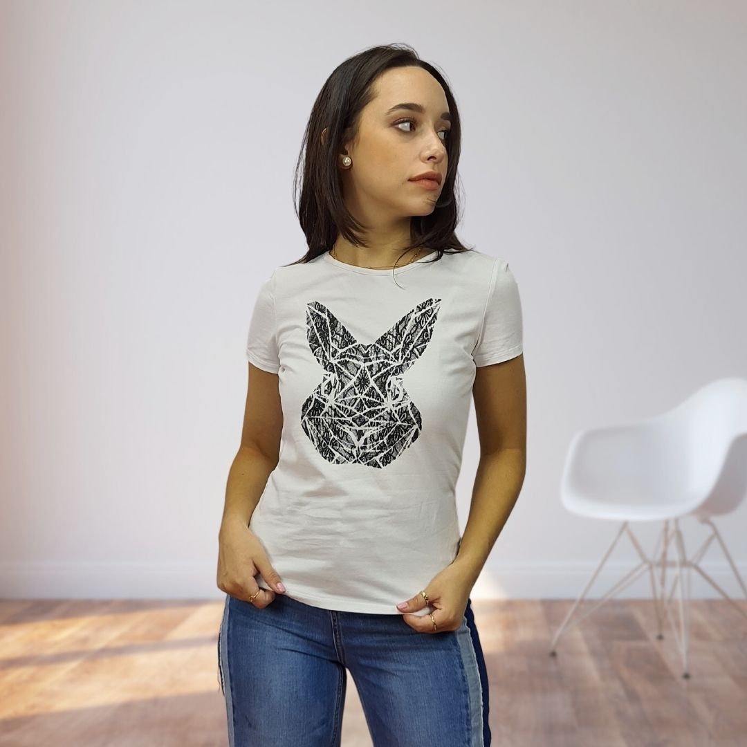 Polera Vero Moda Blanco Style GIRA FITTED S/S TOP(CR)