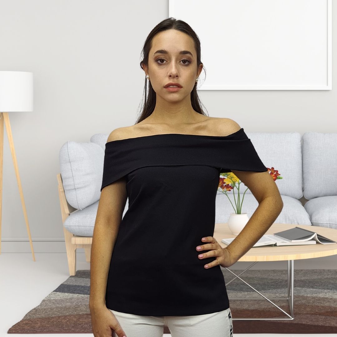 Blusa Vero Moda Negro Style SPECIAL S/S JERSEY TOP(VMC-TP-ET-2)