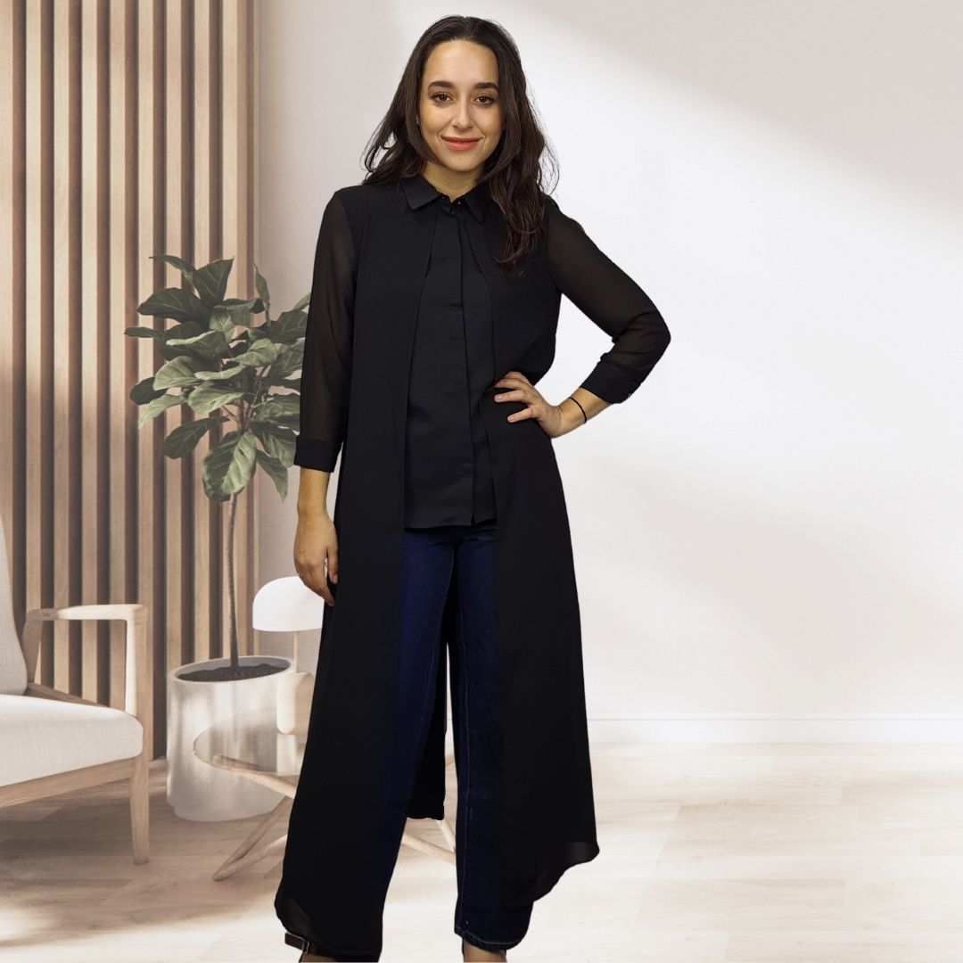 Blusa Vero Moda Negro Style ELLE 3/4 SHIRT(RN)-OR