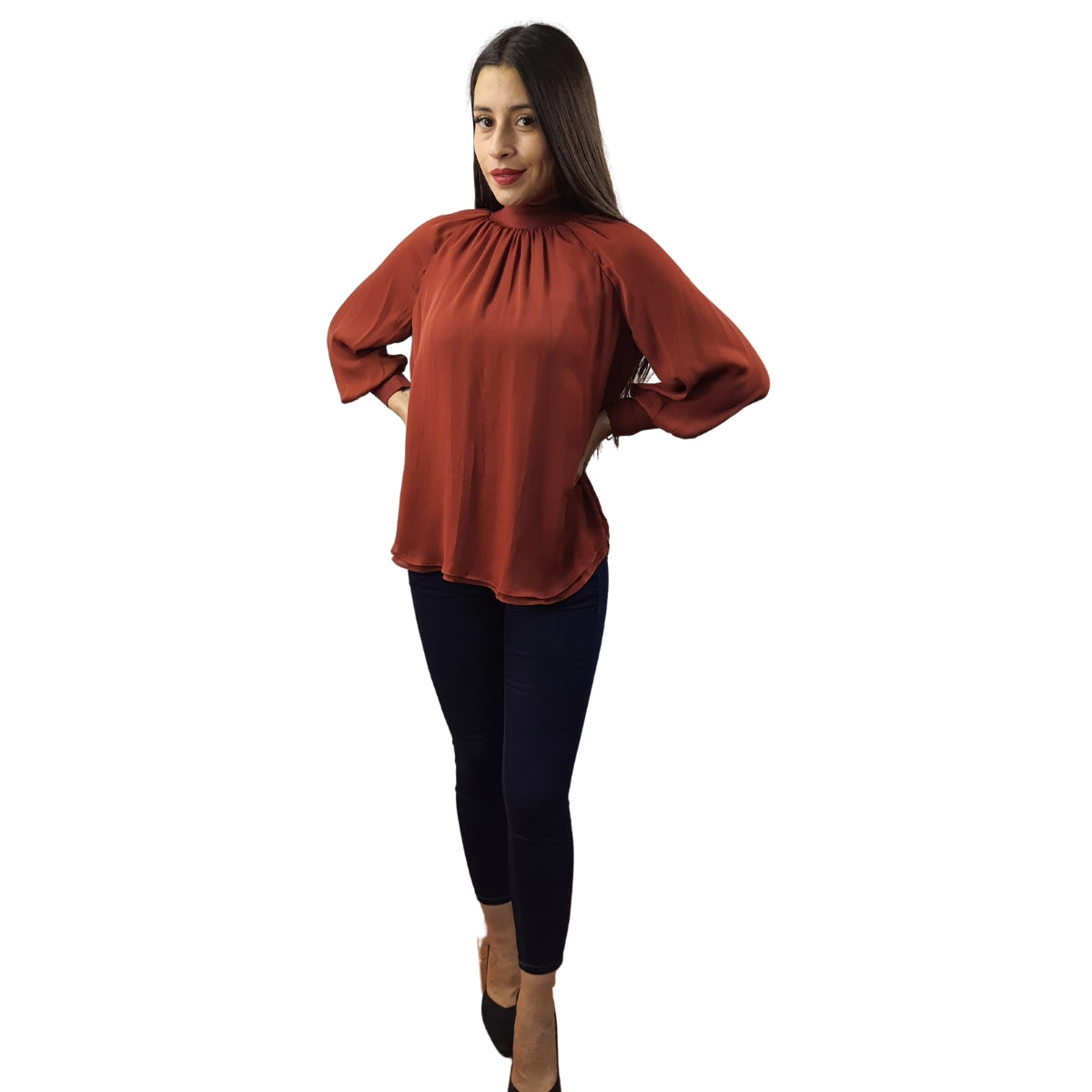 Blusa Vero Moda Marron Style BONNIE 3/4 WOVEN TOP(VMC-NR)
