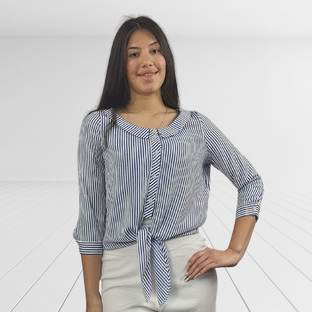 Blusa Vero Moda Azul Style CITY CUTE 3/4 SHIRT(TP)