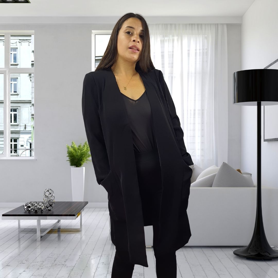 Tapado Vero Moda Negro Style ALMOND 3/4 BLAZER(VMC-PM-CT-2)