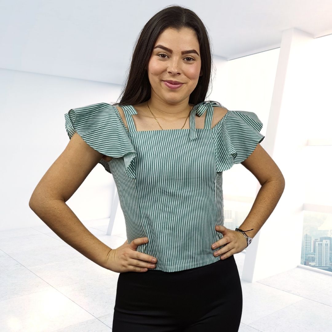 Top Vero Moda Verde Style LILY S/S TOP(TP)