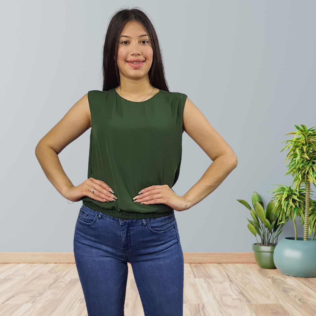 Top Vero Moda Verde Style KIM S/L TOP(NN)