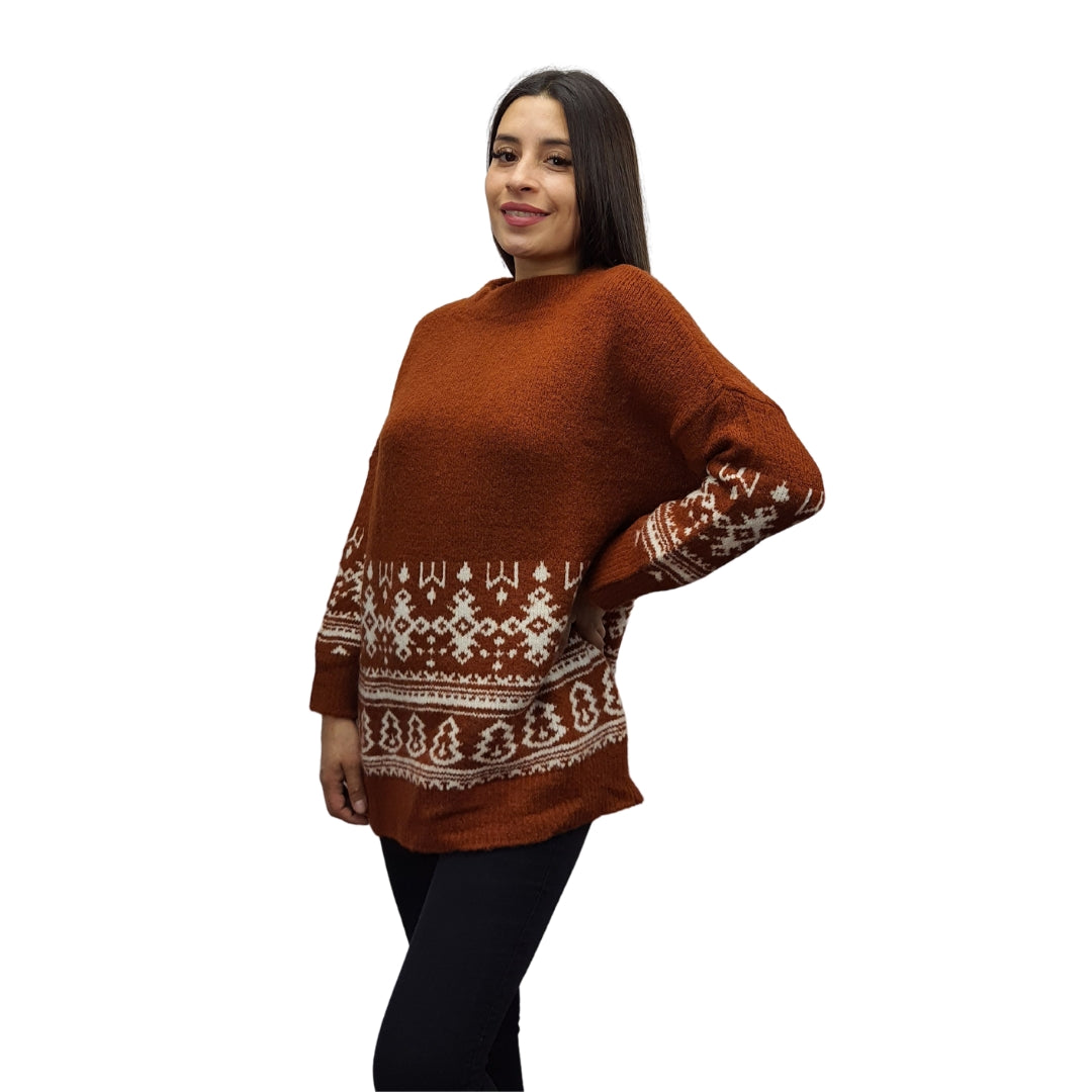 Sweater Vero Moda Marron Style LENA L/S KNIT(BN-EC-2)