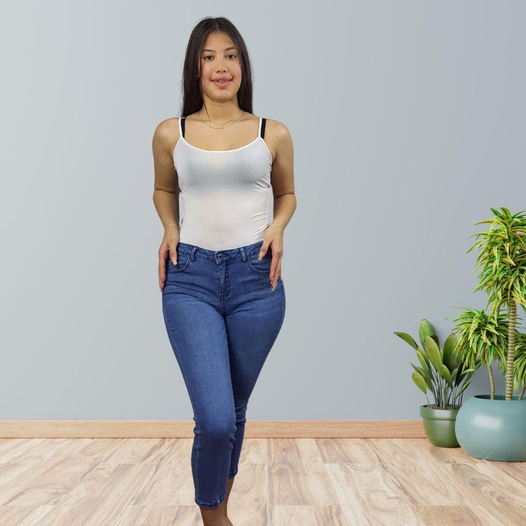 Jeans Vero Moda Azul Claro Style ILLUSION 7/8 MW SLIM JEANS(SL)