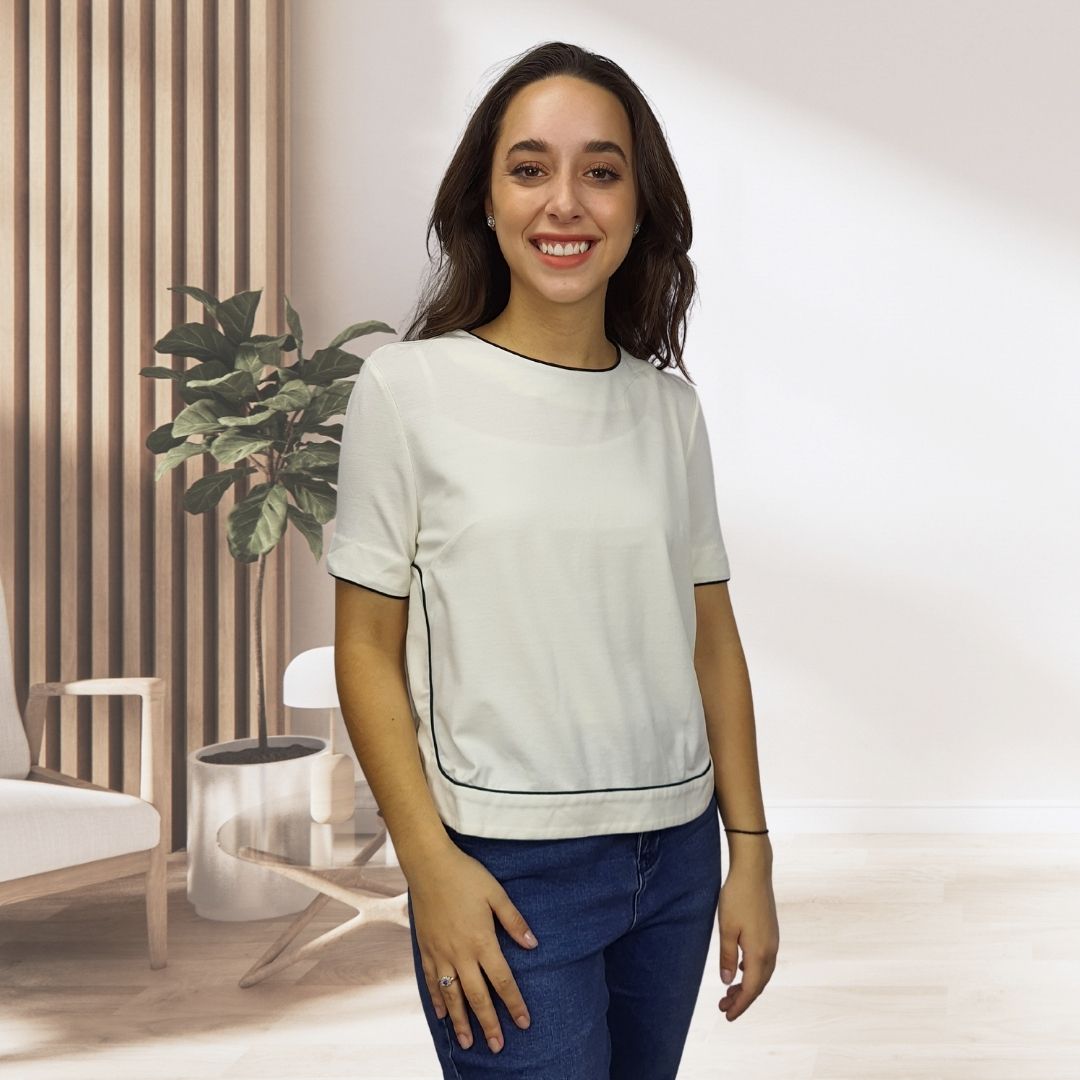Blusa Vero moda Blanco Style SARA S/S JERSEY TOP(VMC-SD)