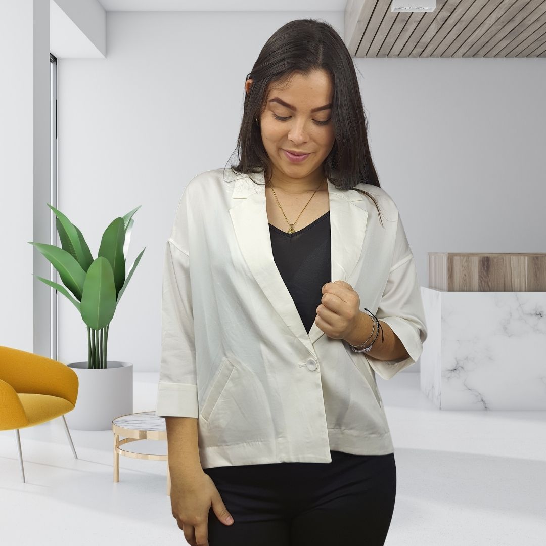 Blazer Vero Moda Blanco Style PURSU 3/4 BLAZER(MP)