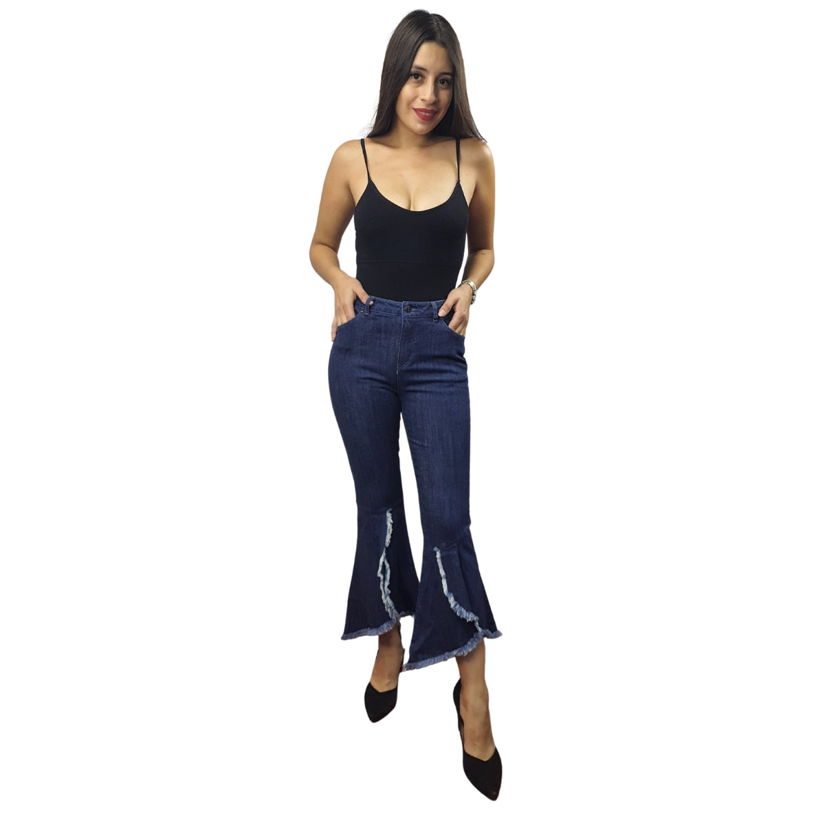 Jeans Vero Moda Azul Oscuro Style VISUAL 9/10 MW FASHION FIT JEANS(BJ)