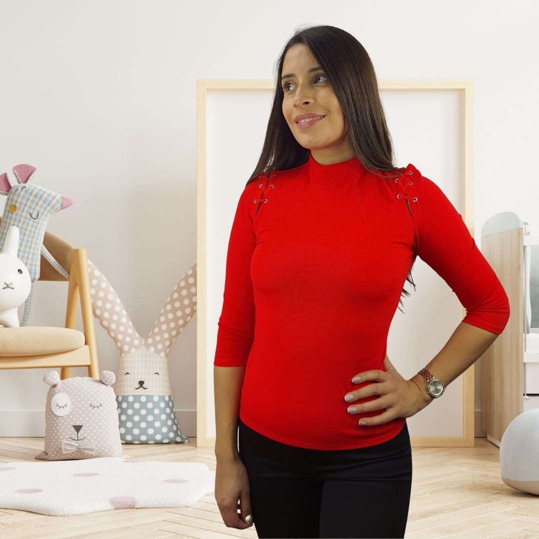 Blusa Vero Moda Rojo Style LAURA 3/4 TOP(MM)