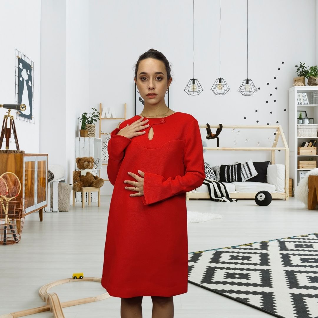 Vestido Vero Moda Rojo Style LOOP L/S DRESS(VMC-PM-ET-2)