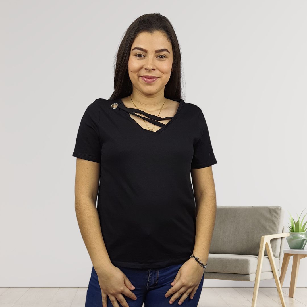 Polera Vero Moda Negro Style CHOICE PENCE S/S TOP(NC)-OR