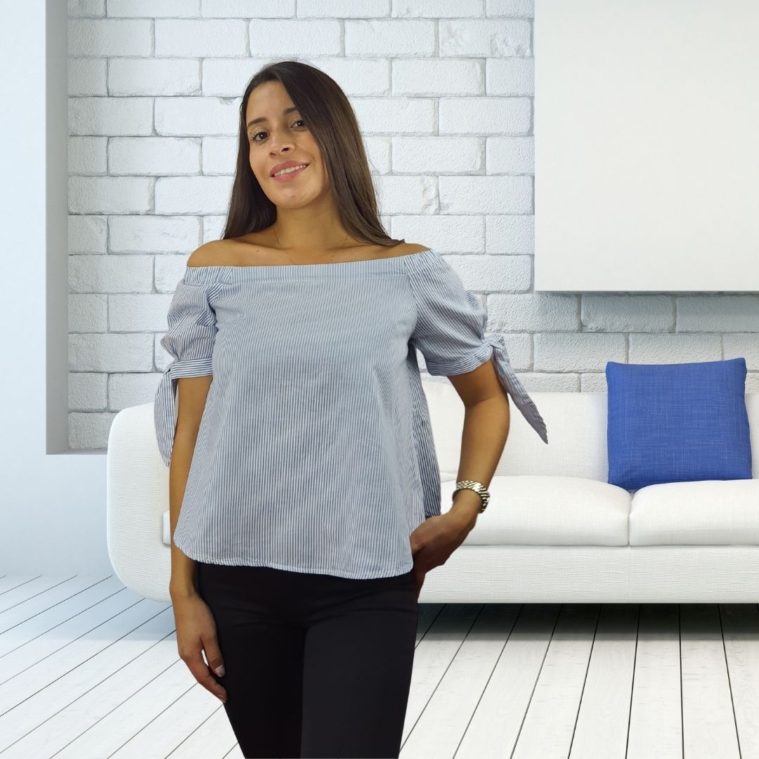 Blusa Vero Moda Azul Style RICE DENIM TOP(TP)