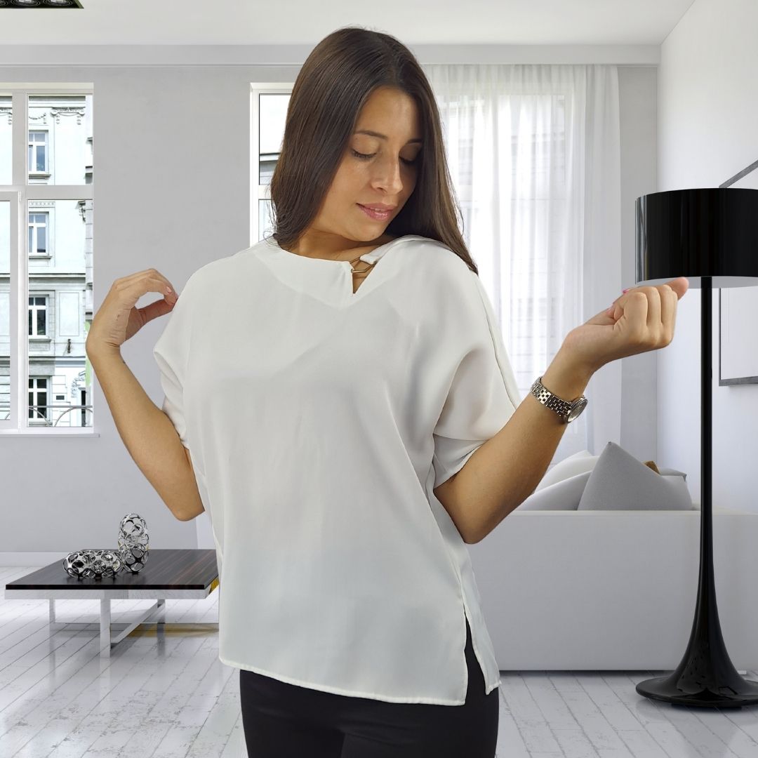 Blusa Vero Moda Blanco Style PAUL 1/2 WOVEN TOP(VMC-MM)