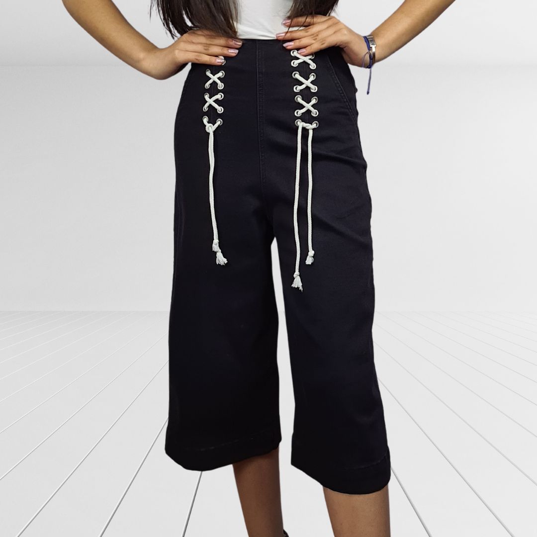 Pescador Vero Moda Negro Style FANTASTIC 3/4 HW LOOSE JEANS(NN)