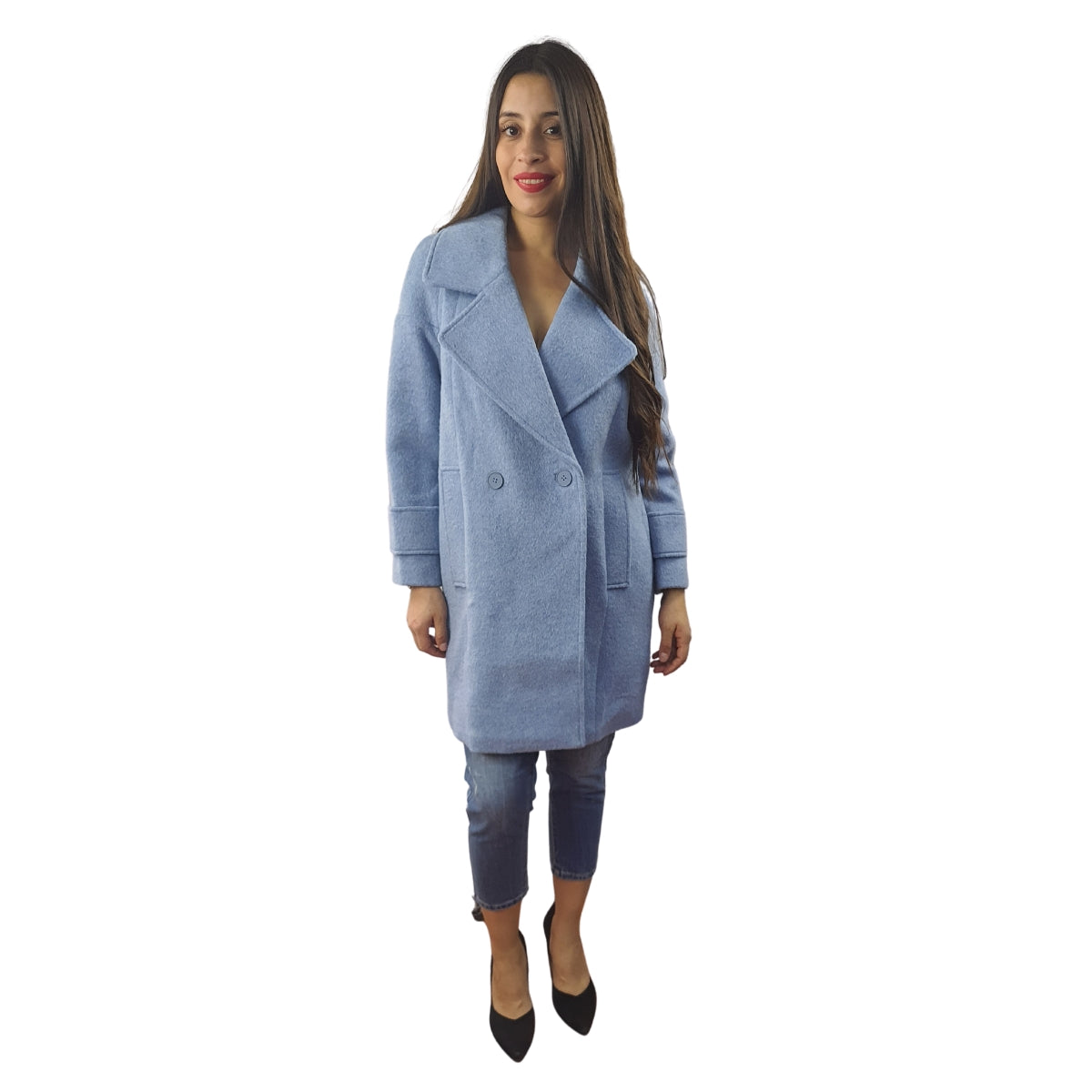 Blazer Vero Moda Azul Claro Style FARR L/S WOOL COAT(LL)