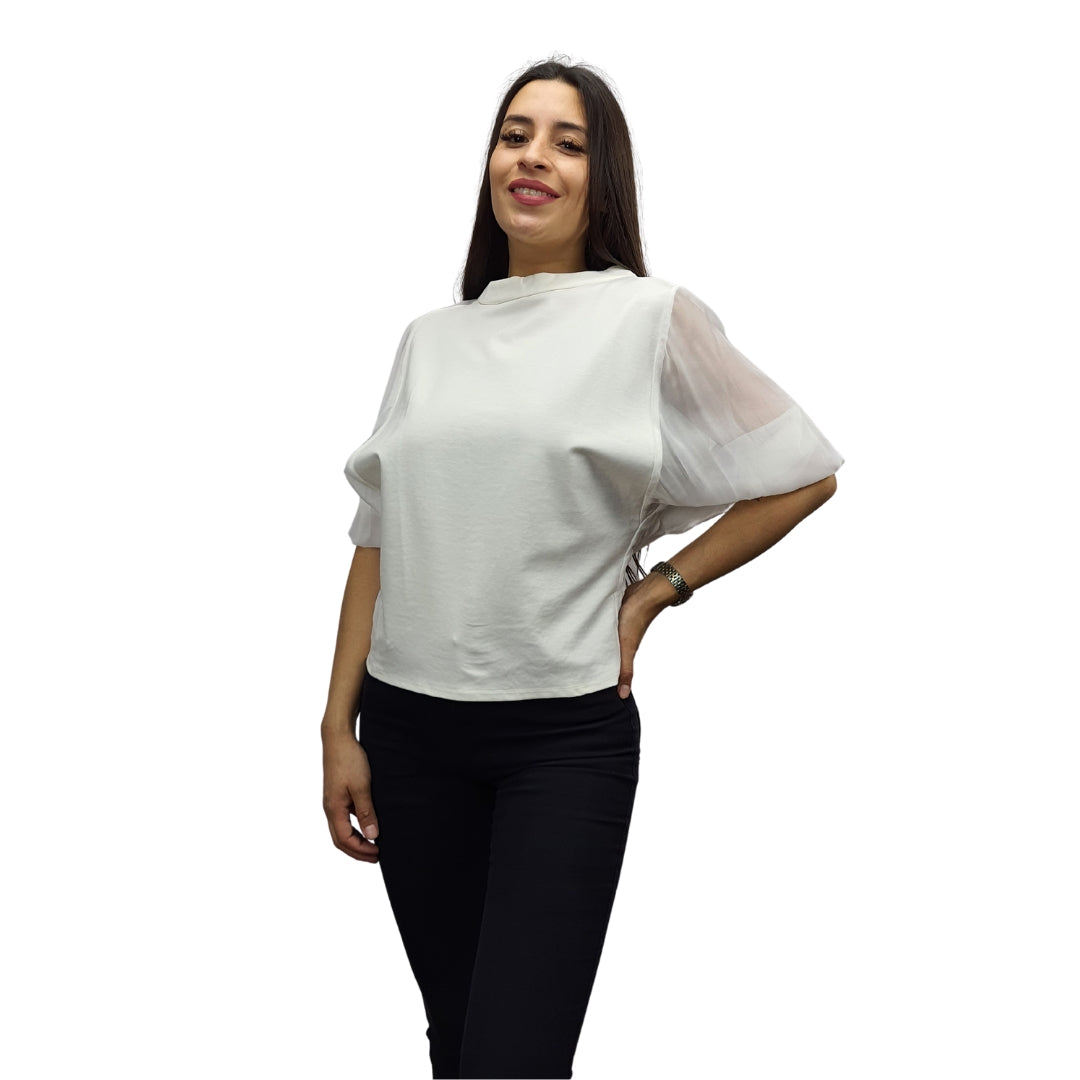 Blusa Vero Moda Blanco Style NAOMI 3/4 JERSEY TOP(VMC-TP)