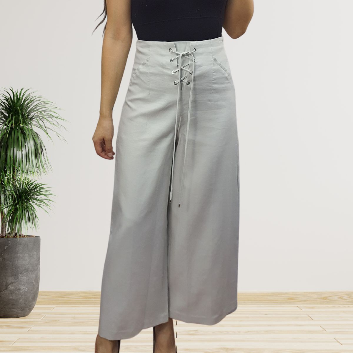 Pantalon Vero Moda Beige Style BREE KAREN 9/10 WIDE PANTS(NC)