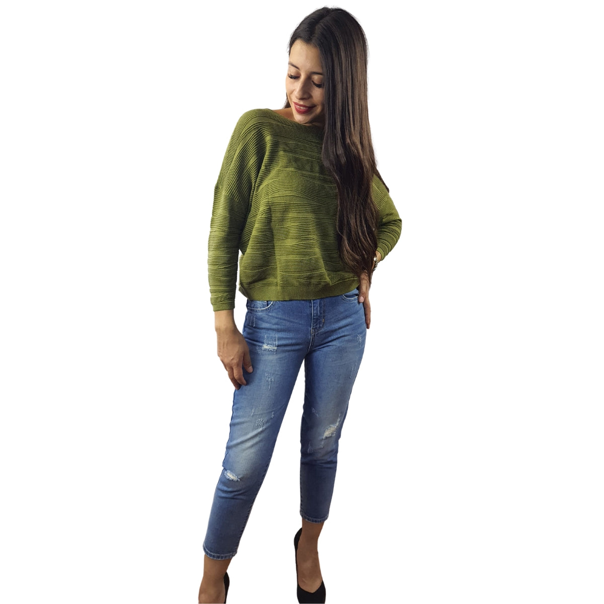 Sweater Vero Moda Verde Style MISS 7/8 KNIT(PM-EC-1)