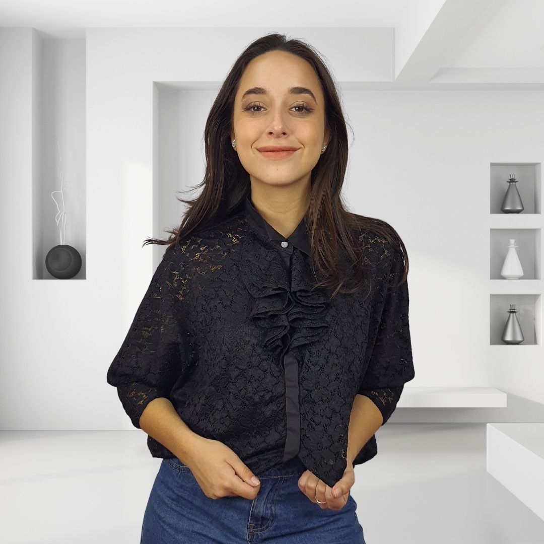 Blusa Vero Moda Negro Style JUNIPE 3/4 SHIRT SET(RN)