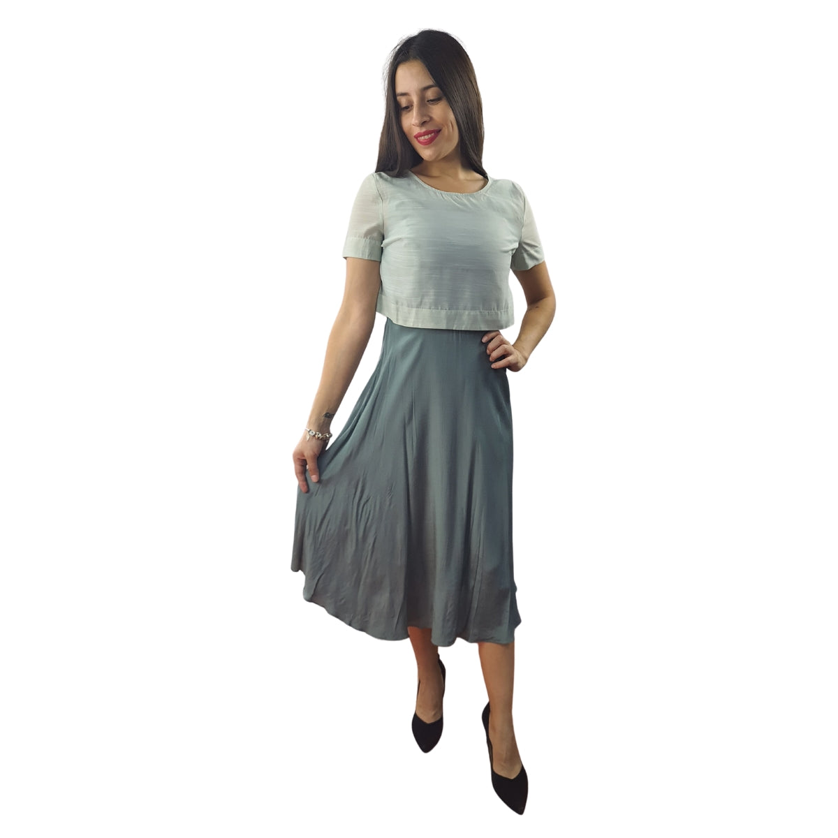 Vestido Vero Moda Verde Style MOLLY S/S DRESS SET(VMC-TP)