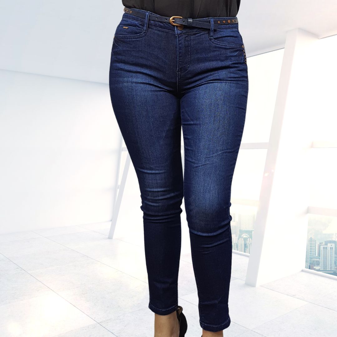 Jeans Vero Moda Azul Oscuro Style LANE MW 9/10 X-SLIM JEANS(NL)