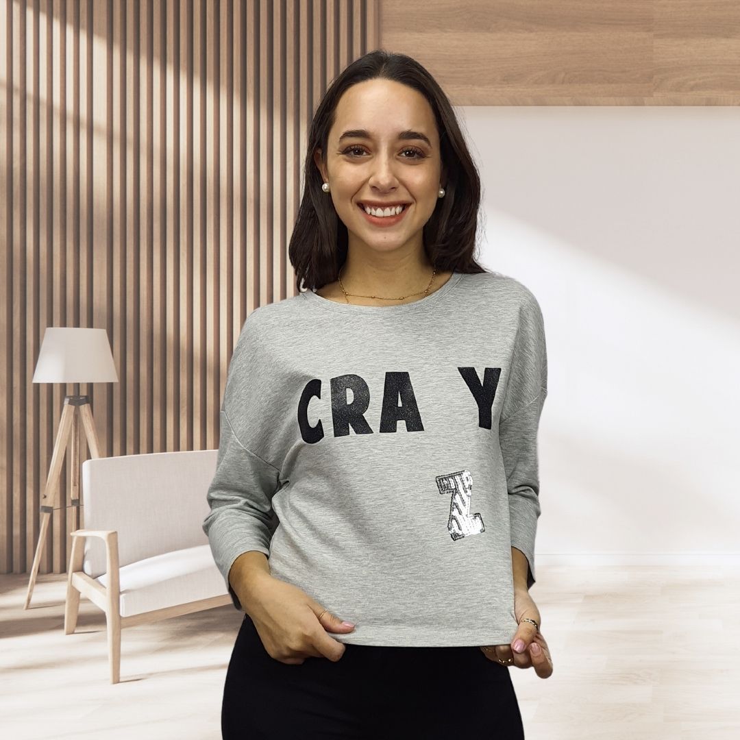 Blusa Vero Moda Gris Style LEA 3/4 TOP(PM-CT-1)