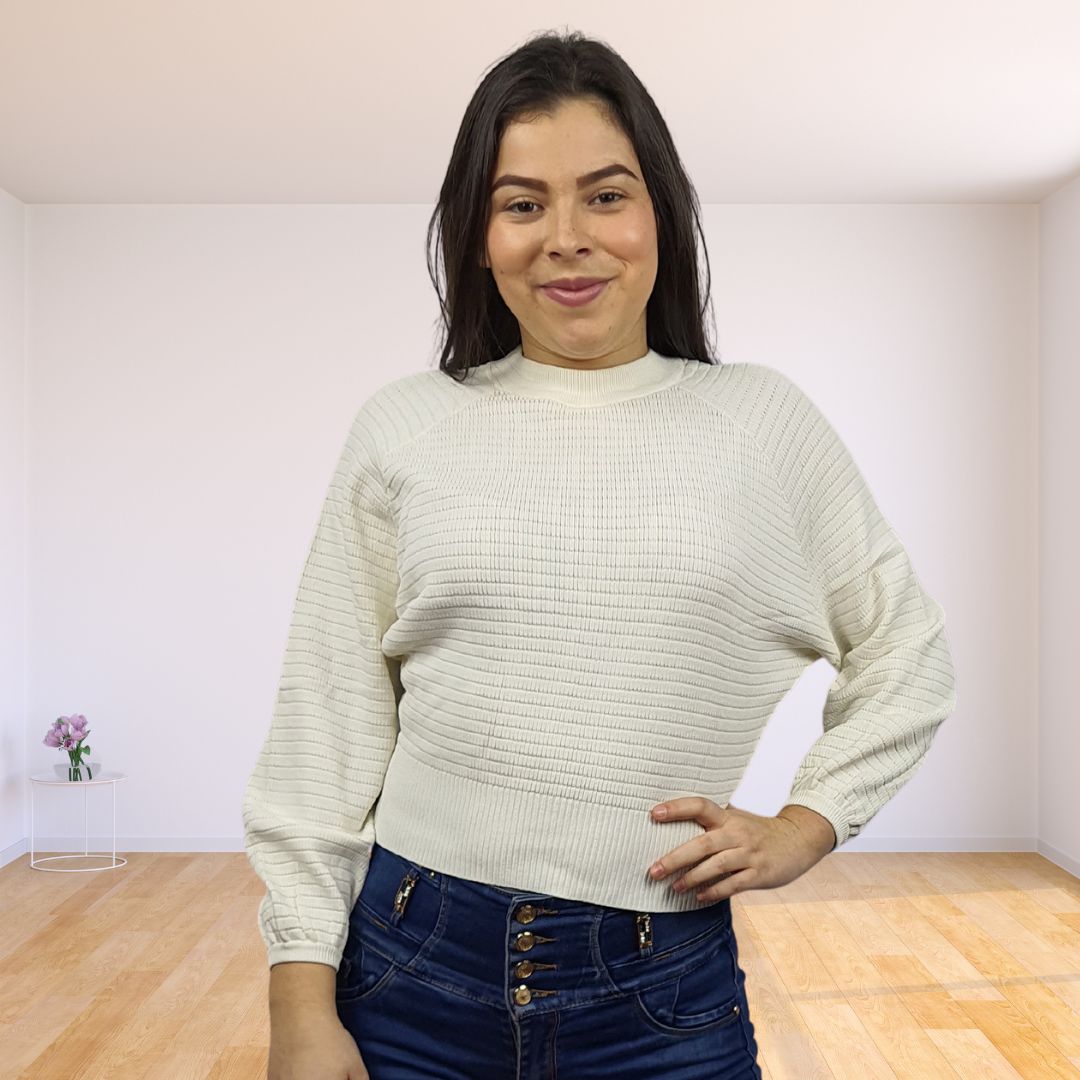Sweater Vero Moda Blanco Style VEGA L/S KNIT(VMC-UM)