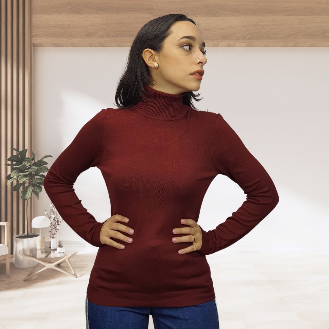 Blusa Vero Moda Vino Style GLORY BASICROLLNECK KNIT(EL)