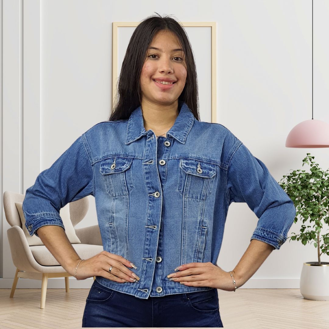 Chaqueta Vero Moda Azul Style SPROUT DONA 3/4 DENIM JKT(NL)