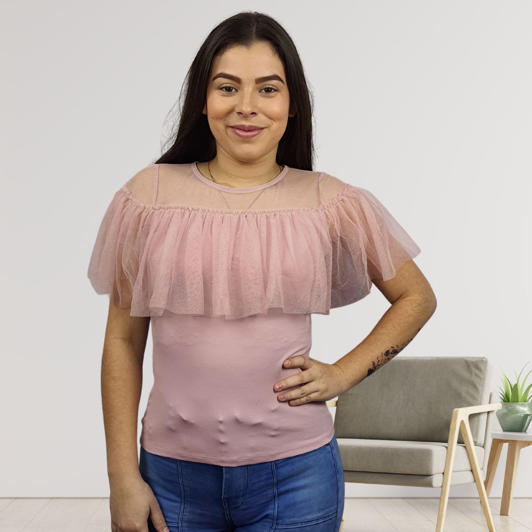 Blusa Vero Moda Rosa Vieja Style CHOICE SHY S/S TOP (NR)-OR