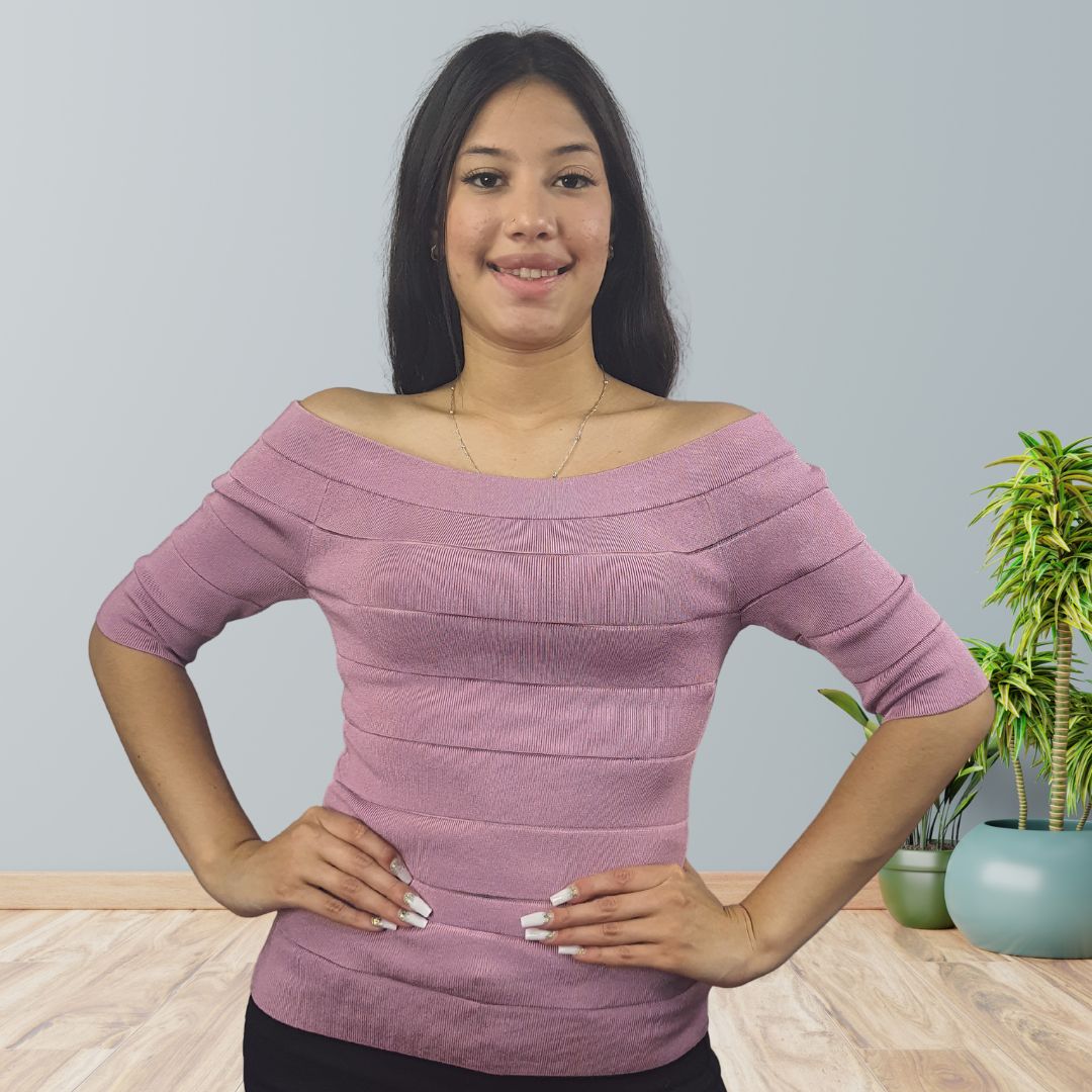 Blusa Vero Moda Rosa Vieja Style LASAGNA 1/2 KNIT(VMC-PM)