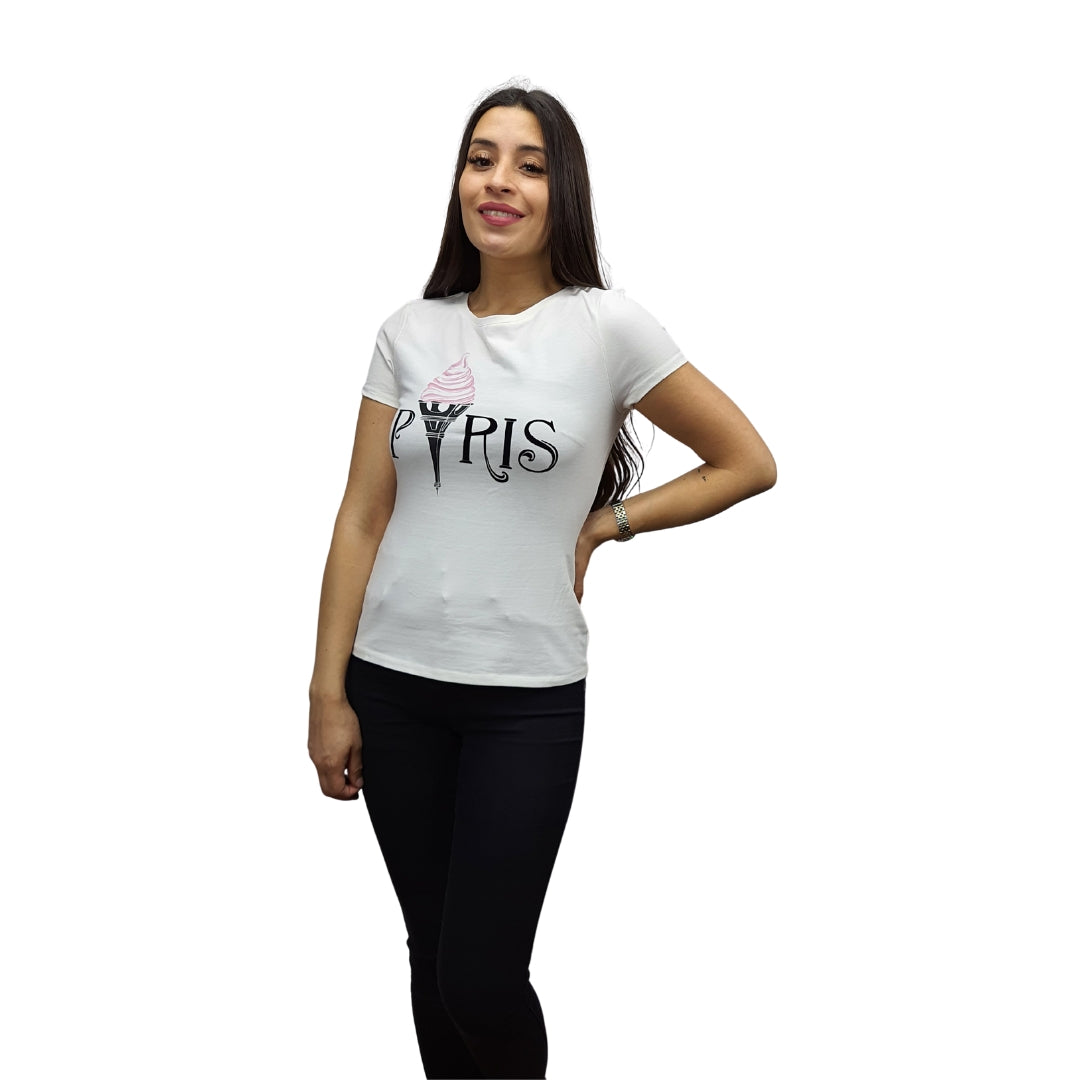 Polera Vero Moda Blanco Style EIFFEL S/S TOP(NN)