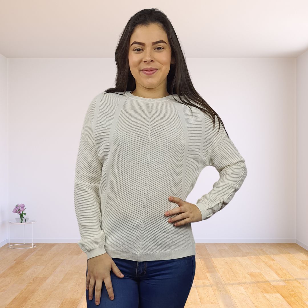 Blusa Vero Moda Blanco Style MYRA L/S KNIT(RN)
