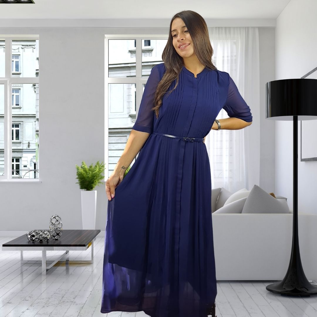 Vestido Vero Moda Azul Style CAROL 1/2 SHIRT DRESS(VMC-RN)