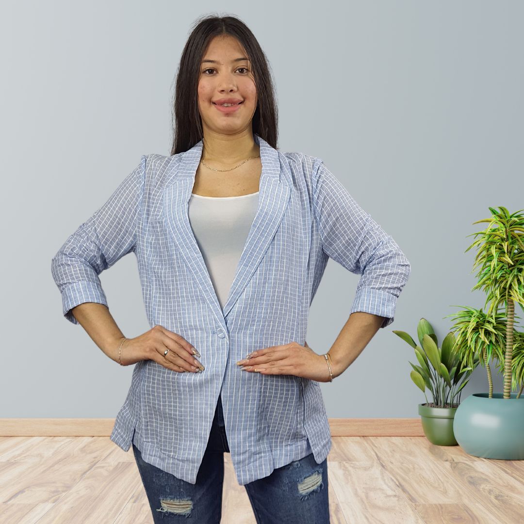 Blazer Vero Moda Azul Claro Style TARN 3/4 BLAZER(PM-EC-2)