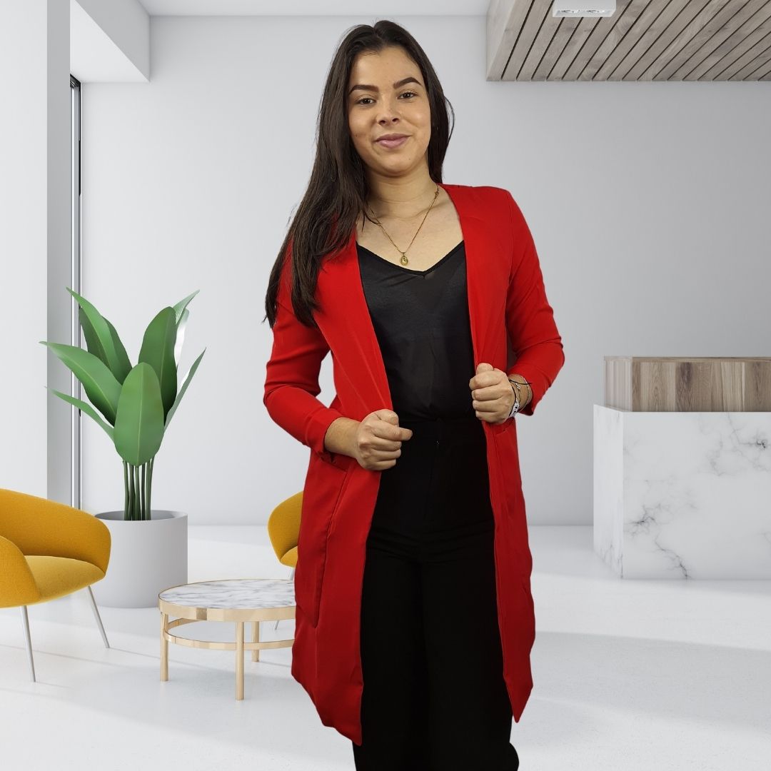 Tapado Vero Moda Rojo Style ALMOND 3/4 BLAZER(VMC-PM-CT-2)