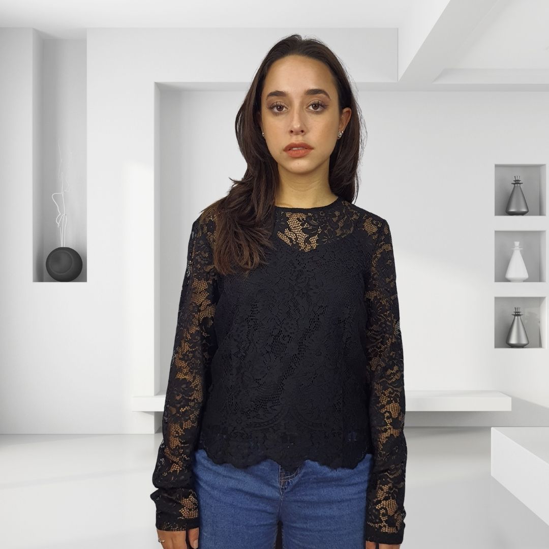 Blusa Vero Moda Negro Style GRASS L/S TOP(VMC-BN-ET-2)