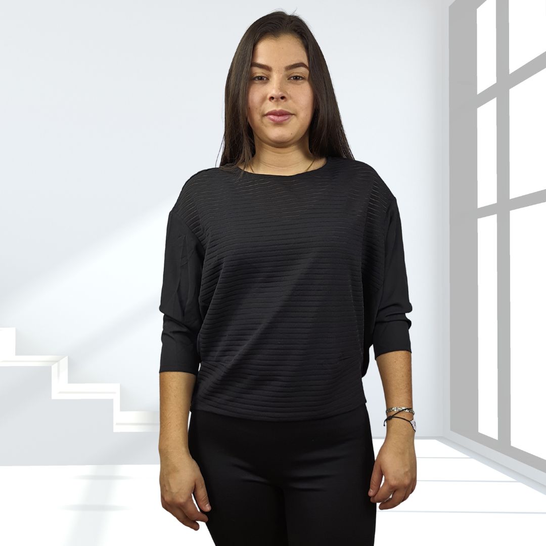 Blusa Vero Moda Negro Style ZENA 3/4 TOP(MW-EC-2)