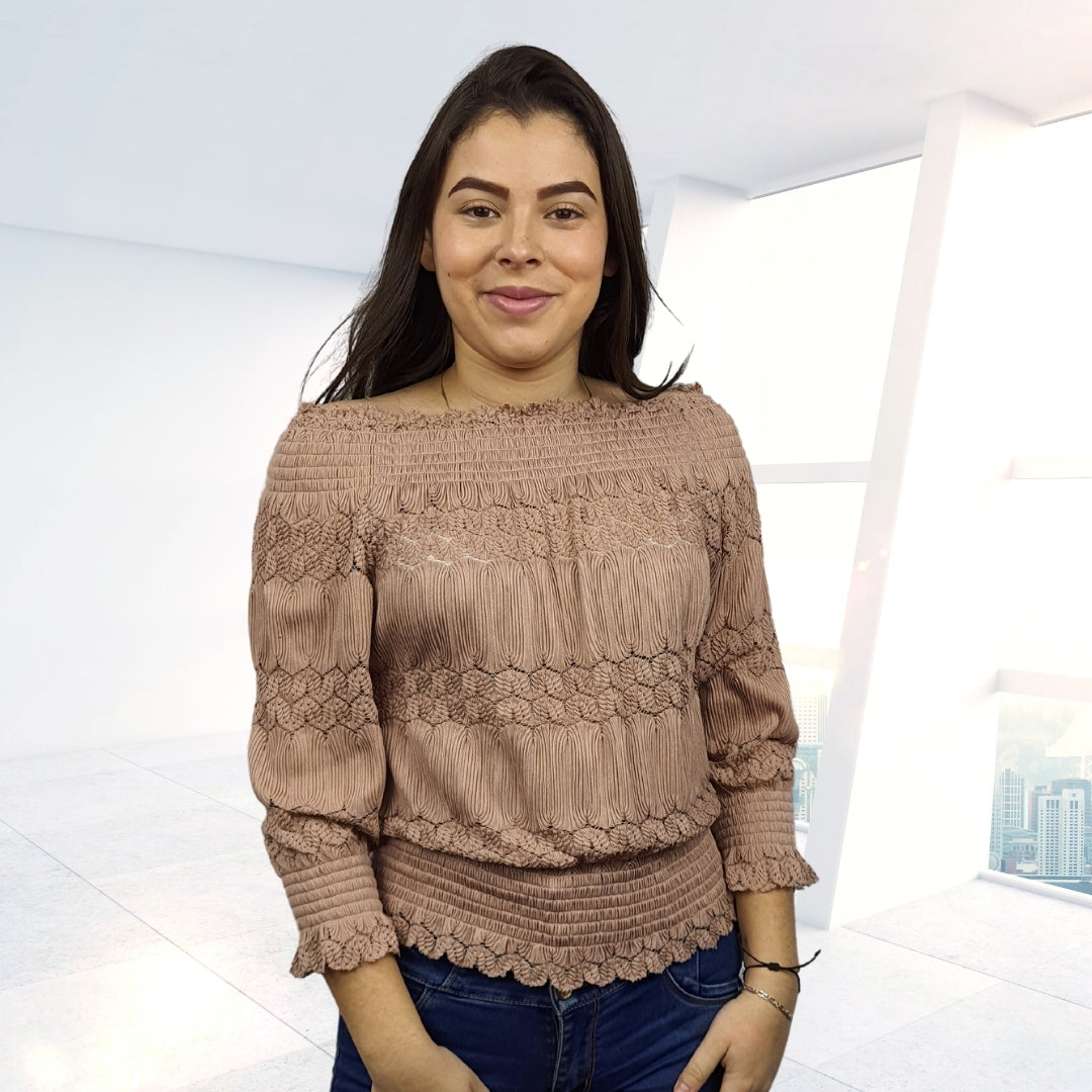 Top Vero Moda Chocolate Style NIMO 3/4 TOP(NR)