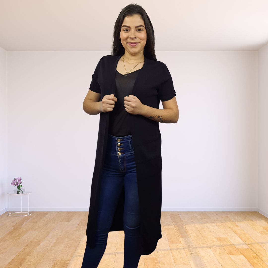 Tapado Vero Moda Negro Style ADA S/S KNIT(VMC-HH)