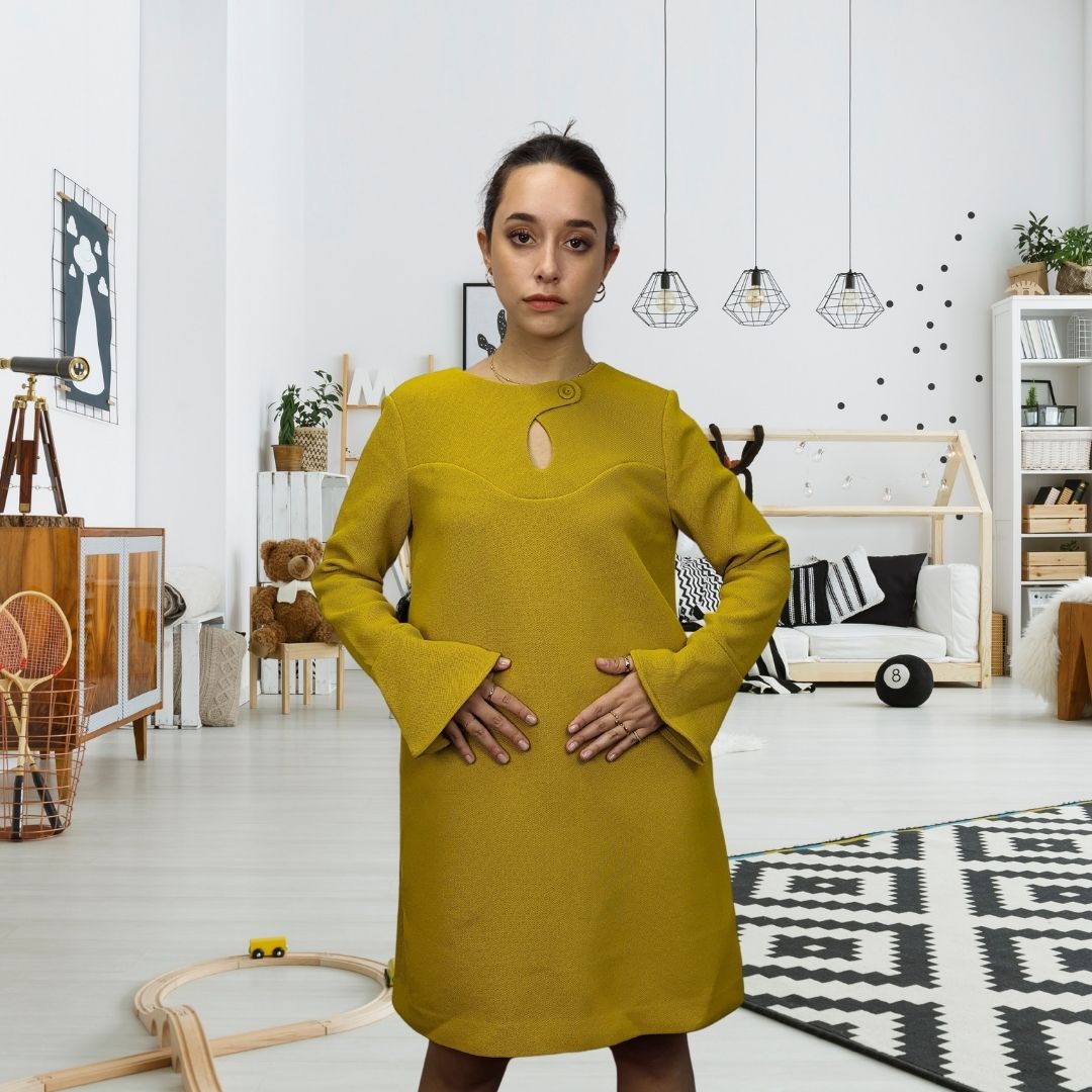 Vestido Vero Moda Mostaza Style LOOP L/S DRESS(VMC-PM-ET-2)