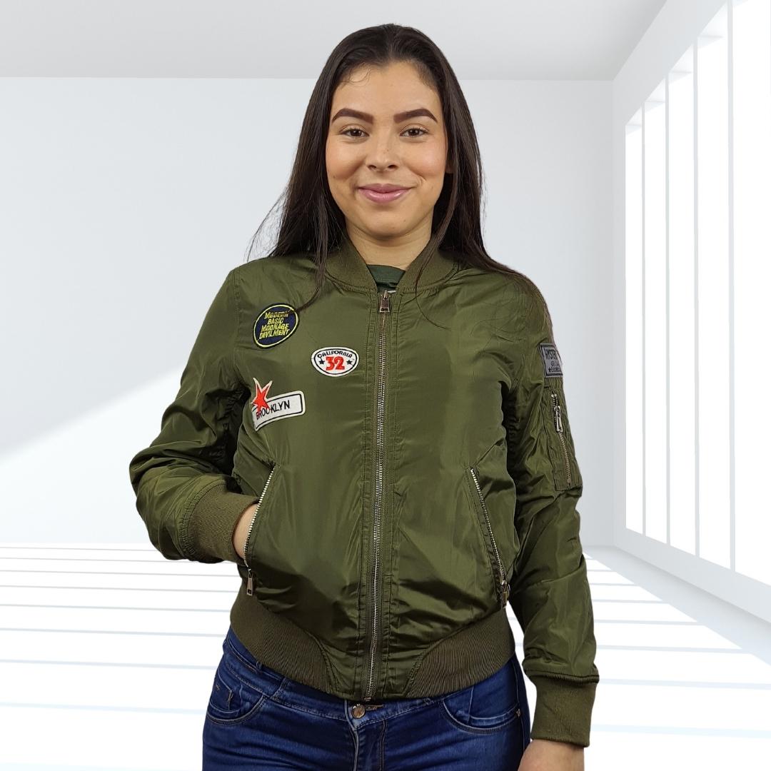 Chaqueta Vero Moda Verde Militar Style PATCHY L/S BOMBER JACKET(NL)