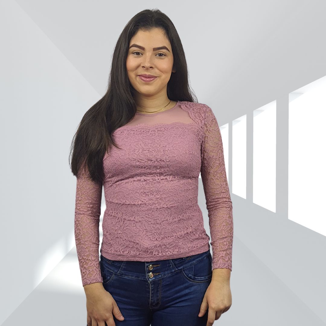 Blusa Vero Moda Rosa Vieja Style LAUR L/S TOP(BT)