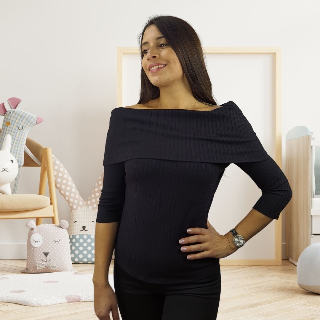 Blusa Vero moda NEGRO Style BUDGET 3/4 TOP(PM-ET-2)