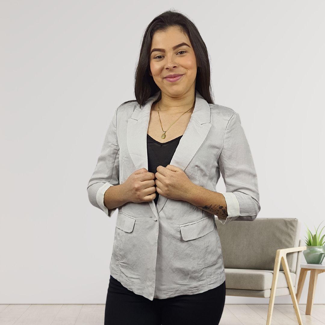 Blazer Vero Moda Gris Claro Style MANDY 3/4 BLAZER(NN)
