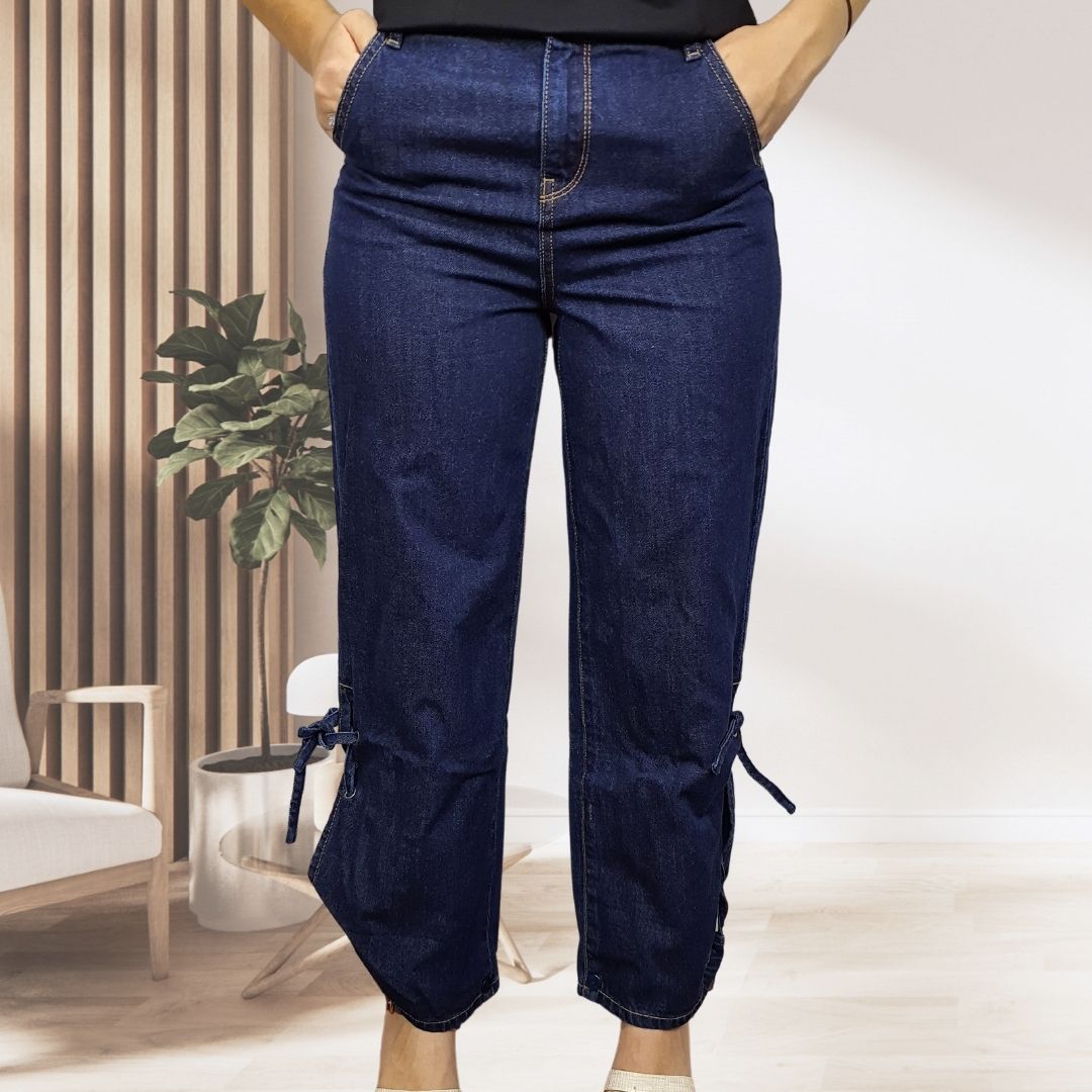 Pantalon Vero Moda Azul Style SCRUB 7/8 MW LOOSE JEANS(SL)